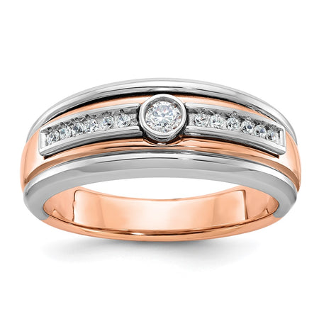 14k Two-tone White/Rose Gold IBGoodman Men's Diamond Ring Mounting (B64030-4RW)