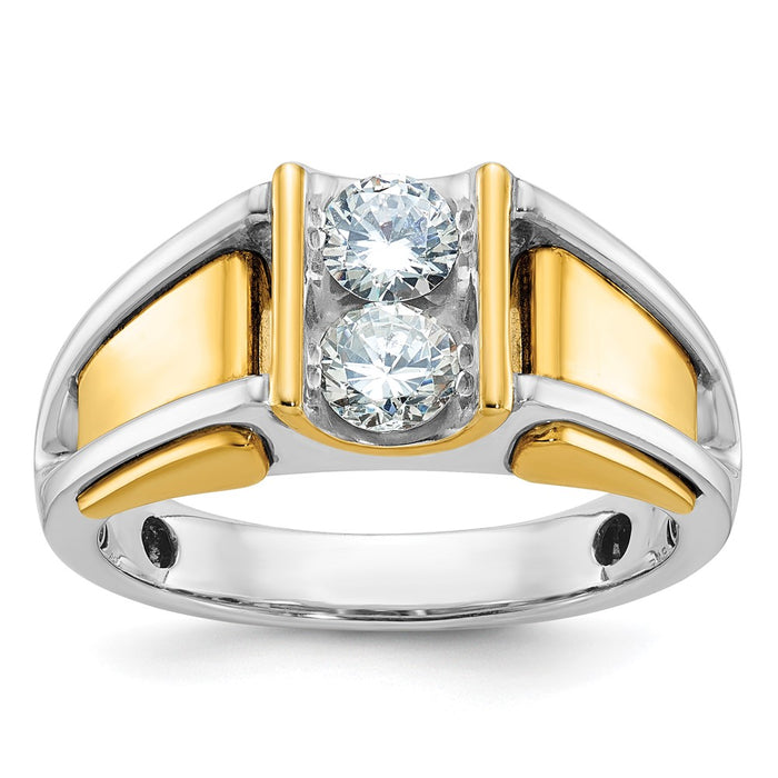 14k Two-tone IBGoodman Men's Diamond Ring Mounting (B64065-4WY)
