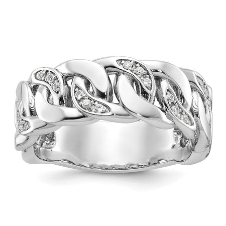 14k White Gold IBGoodman Men's Link Design Diamond Ring Mounting (B64183-4W)