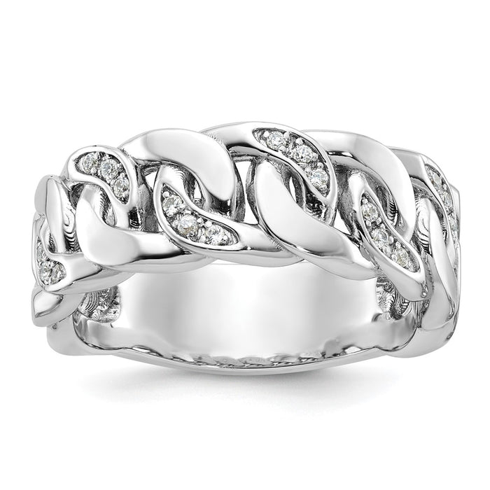 14k White Gold IBGoodman Men's Link Design Diamond Ring Mounting (B64183-4W)