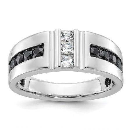 IBGoodman 10k White Gold Men's Polished and Grooved Ring Mounting (B64186-0W)