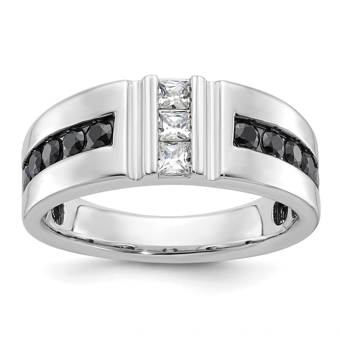 IBGoodman 10k White Gold Men's Polished and Grooved Ring Mounting (B64186-0W)
