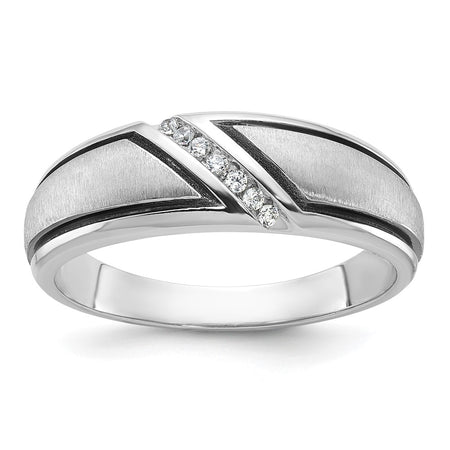 10k White Gold Men's Polished and Satin Ring Mounting (B64190-0W)