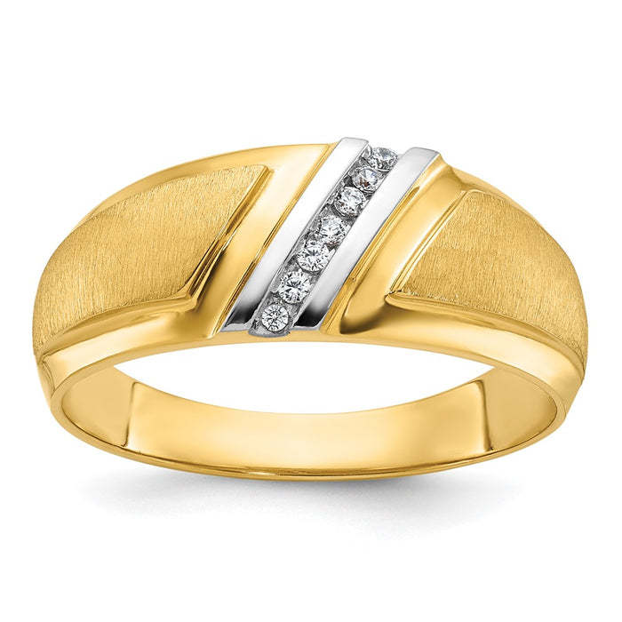 14k IBGoodman Men's Polished and Satin Ring Mounting (B64191-4Y)