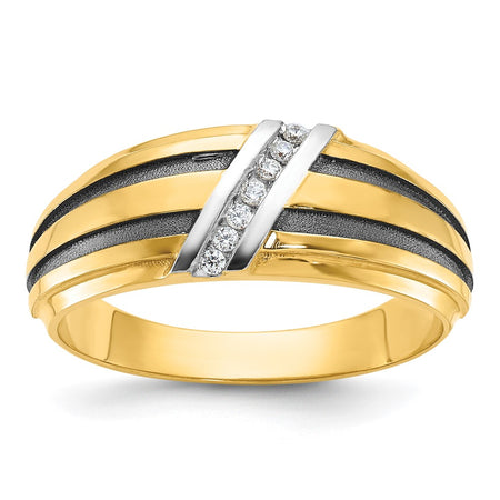10k IBGoodman Men's Polished Satin and Grooved Ring Mounting (B64197-0Y)