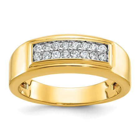 10k IBGoodman Men's Polished 2-Row Ring Mounting (B64208-0Y)