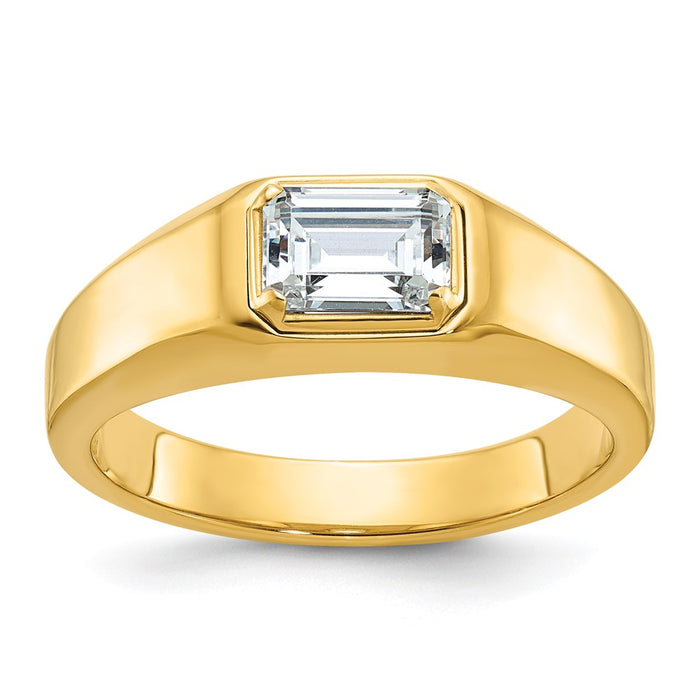 10k IBGoodman Men's Polished Emerald-cut Stone Ring Mounting (B64243-0Y)