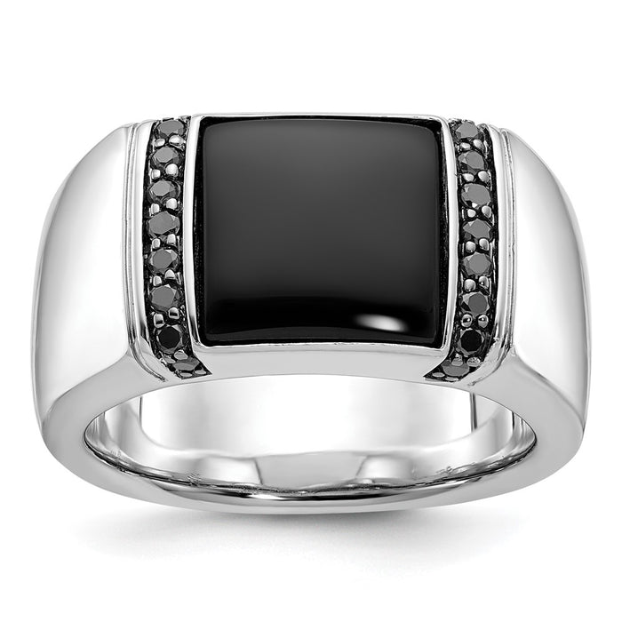 14k White Gold IBGoodman Men's Onyx and Diamond Ring Mounting (B84167-4W)