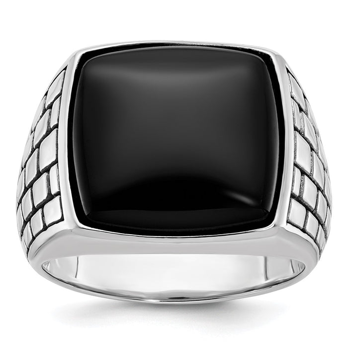 14k White Gold IBGoodman Men's Onyx Ring Mounting (B84200-4W)
