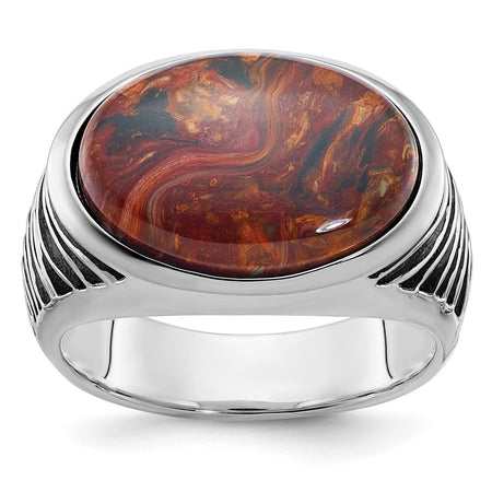 14k White Gold IBGoodman Men's Pietersite Ring Mounting (B84204-4W)