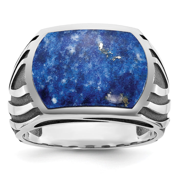 14k White Gold IBGoodman Men's Lapis Ring Mounting (B84264-4W)