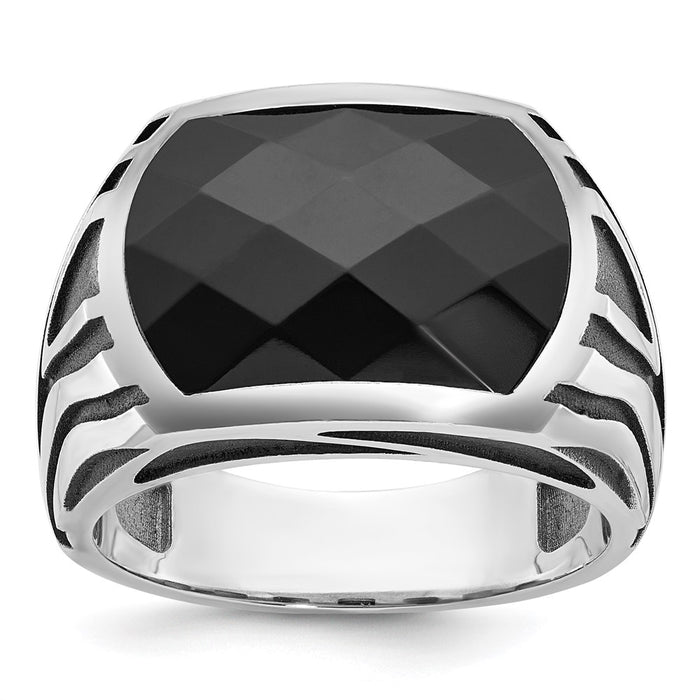 14k White Gold IBGoodman Men's Onyx Ring Mounting (B84265-4W)