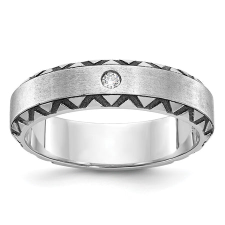 14k White Gold IBGoodman Men's Polished and Satin Diamond Ring Mounting (B84343-4W)