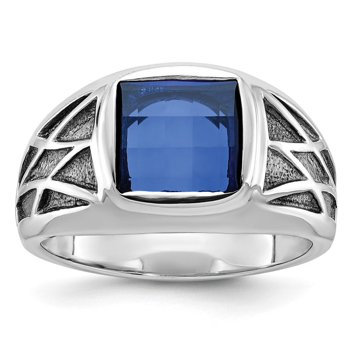 14k White Gold IBGoodman Men's Gemstone Ring Mounting (B84491-4W)