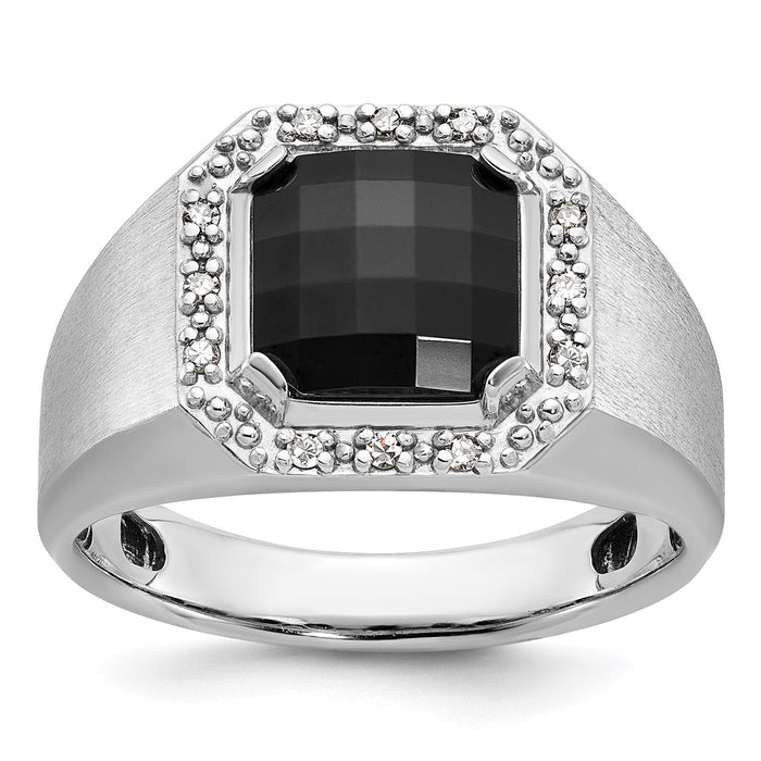 14k White Gold IBGoodman Men's Onyx and Diamond Ring Mounting (B84672-4W)