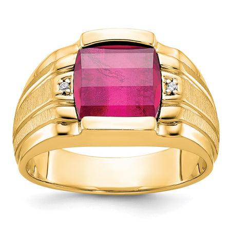 10k IBGoodman Men's Satin Gemstone and Diamond Ring Mounting (B84685-0Y)