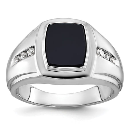14k White Gold IBGoodman Men's Onyx and Diamond Ring Mounting (B84755-4W)