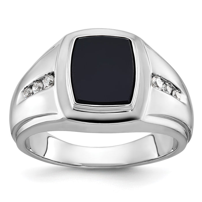 14k White Gold IBGoodman Men's Onyx and Diamond Ring Mounting (B84755-4W)
