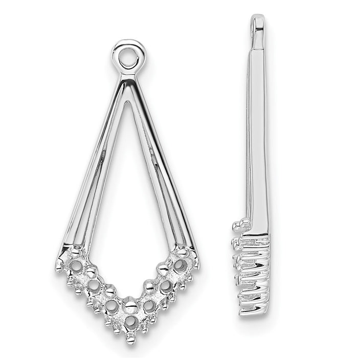 14k White Gold Diamond Shaped Diamond Earrings Jacket Mounting (EJM5332-025-W)