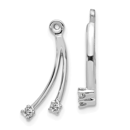 14k White Gold 2 Stone Dangle Diamond Earrings Jacket Mountings (EJM5334-013-W)