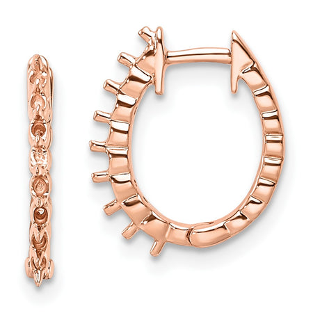 14k Rose Oval Hinged Hoop Earring Mountings (EM5408-025-R)