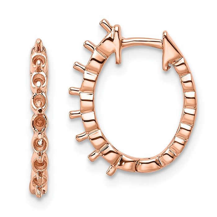 14k Rose Oval Hinged Hoop Earring Mountings (EM5409-050-R)