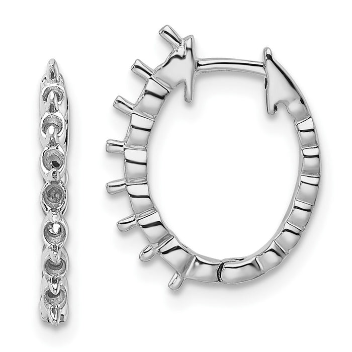 14k White Gold Diamond Hinged Hoop Earring Mountings (EM5409-050-W)