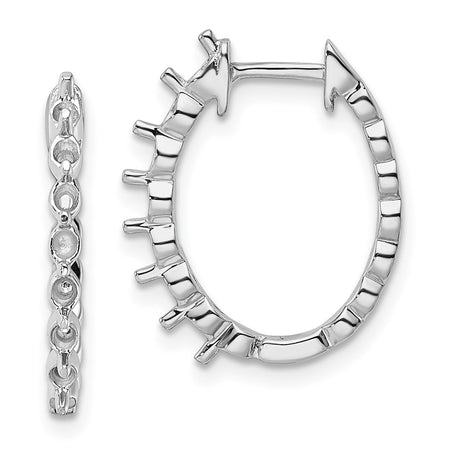14k White Gold Diamond Hinged Hoop Earring Mountings (EM5410-075-W)