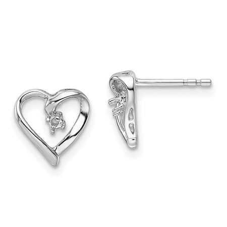 14k White Gold Fancy Diamond Heart Earring Mountings (EM5522-005-W)