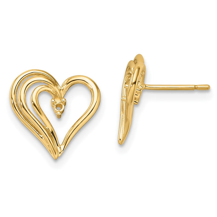 14k Fancy Diamond Heart Earring Mountings (EM5524-004-Y)