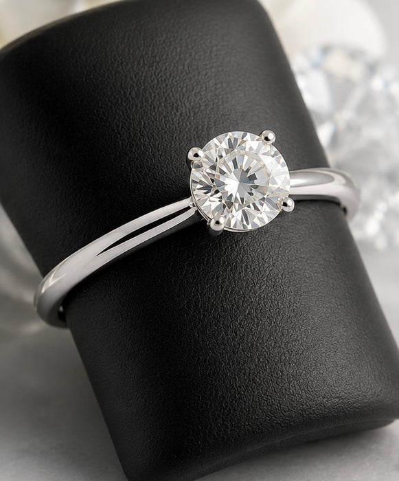 1 Carat White Gold Lab Grown Diamond Solitaire Ring