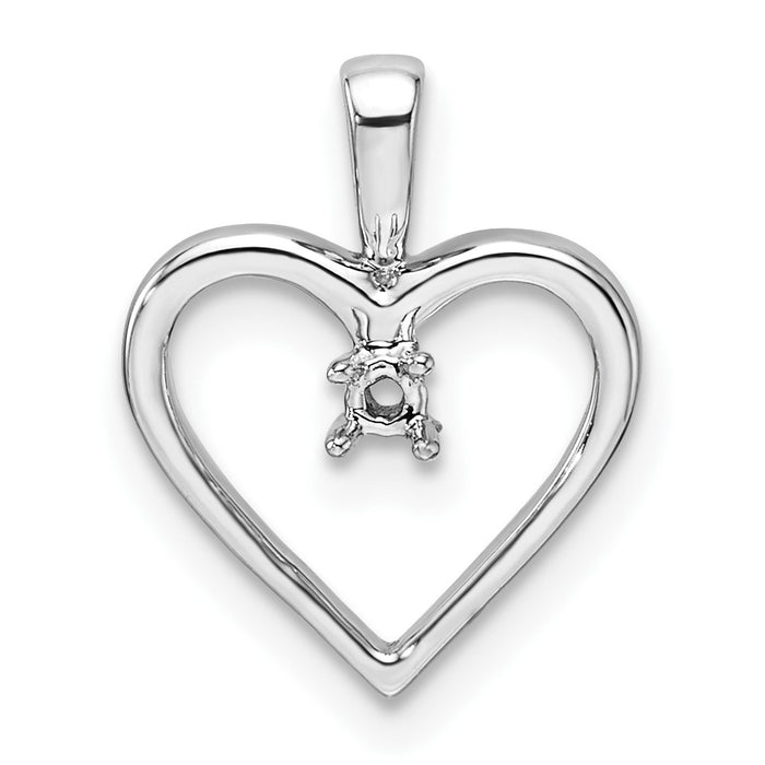 14k White Gold Heart Pendant Mounting (PM4816-003-W)