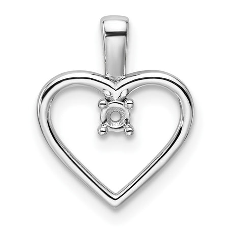 14k White Gold Heart Pendant .05ct. Mounting (PM4816-005-W)