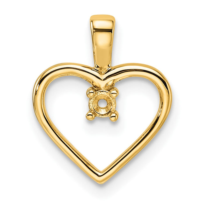 14k Heart Pendant .05ct. Mounting (PM4816-005-Y)