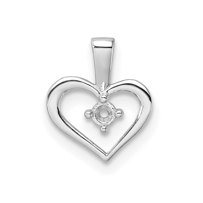 14k White Gold Heart Pendant Mounting (PM4817-002-W)