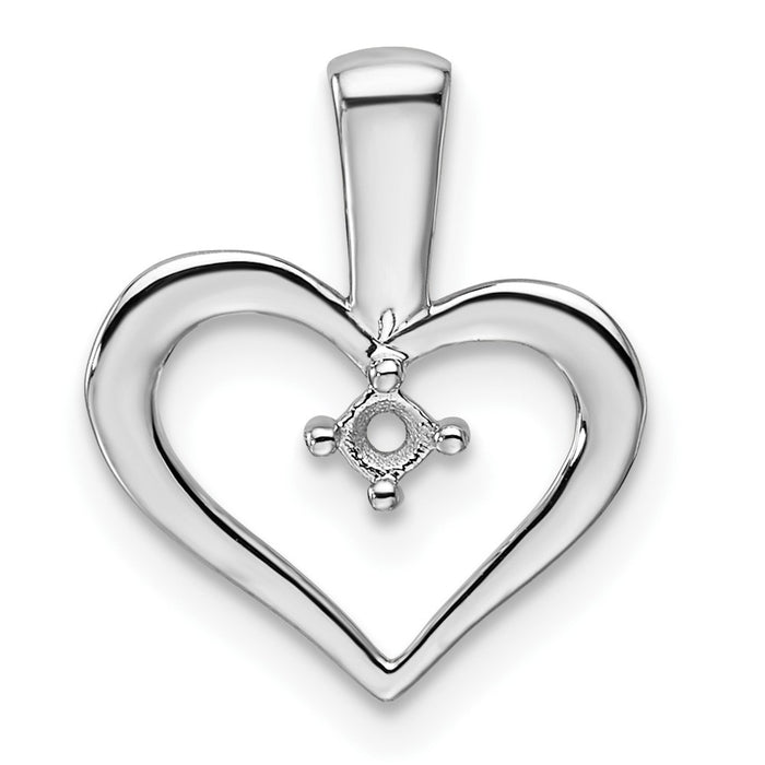 14k White Gold Heart Pendant .05ct. Mounting (PM4817-005-W)