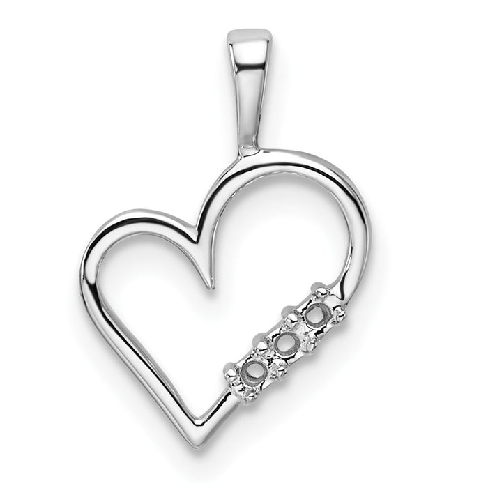 10k White Gold Heart Pendant Mounting (PM4818-005-1W)