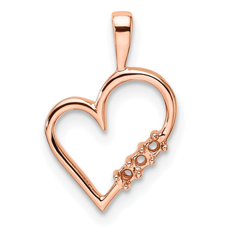 14k Rose Gold Heart Pendant Mounting (PM4818-005-R)