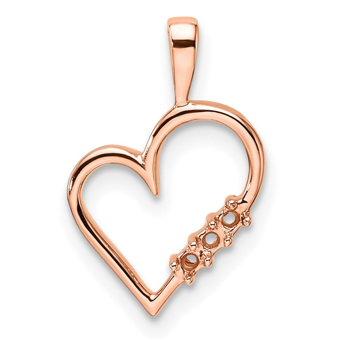 14k Rose Gold Heart Pendant Mounting (PM4818-005-R)
