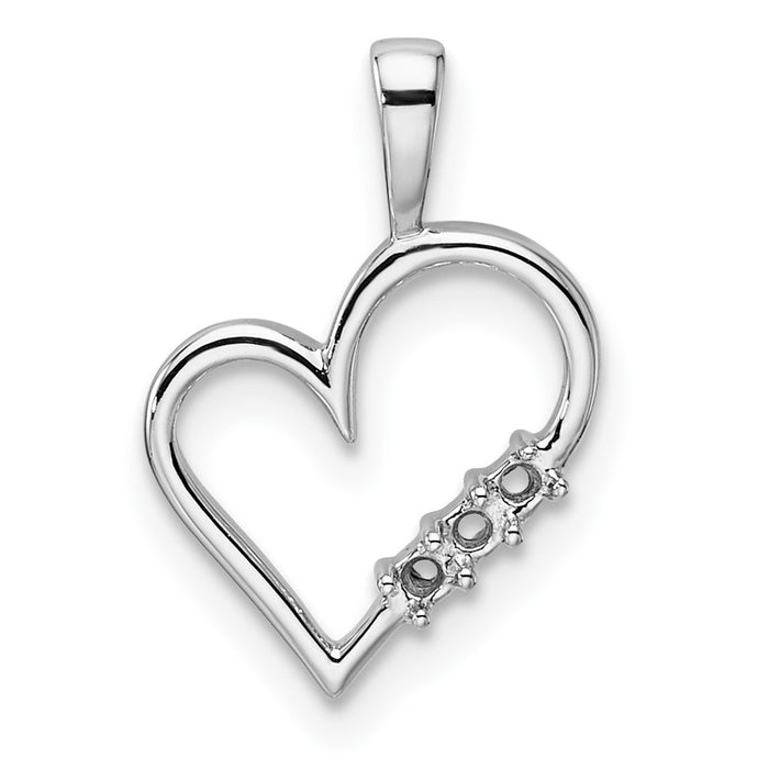 14k White Gold Heart Pendant Mounting (PM4818-005-W)