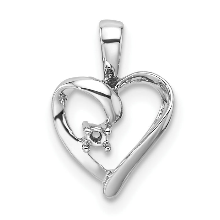 14k White Gold Heart Pendant Mounting (PM4820-002-W)
