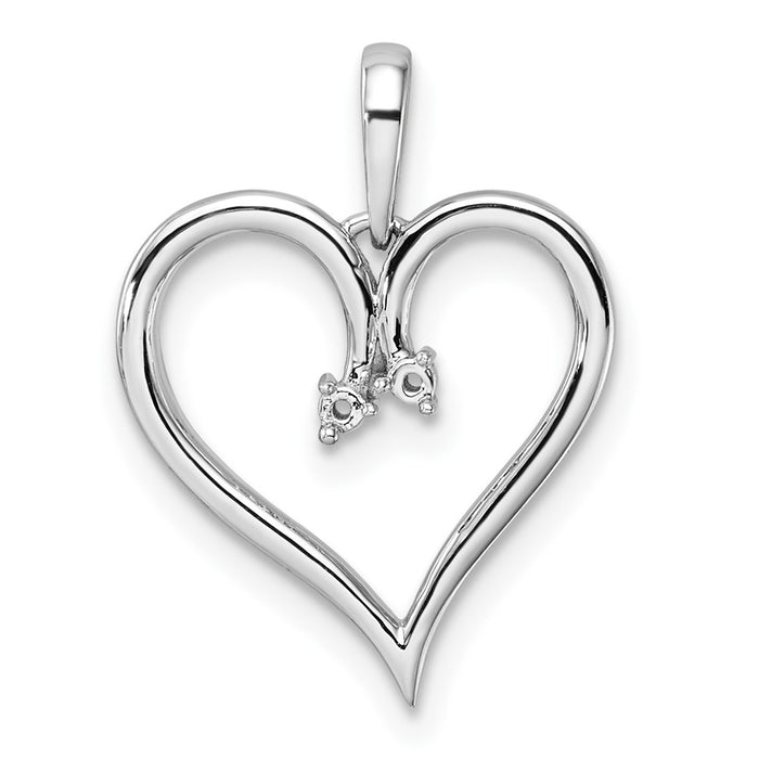 14k White Gold Heart Pendant Mounting (PM4821-002-W)