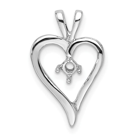 14k White Gold Heart Pendant Mounting (PM4823-010-W)