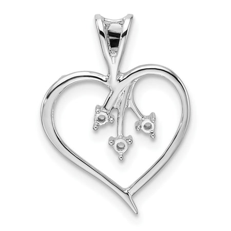14k White Gold Heart Pendant Mounting (PM4832-005-W)
