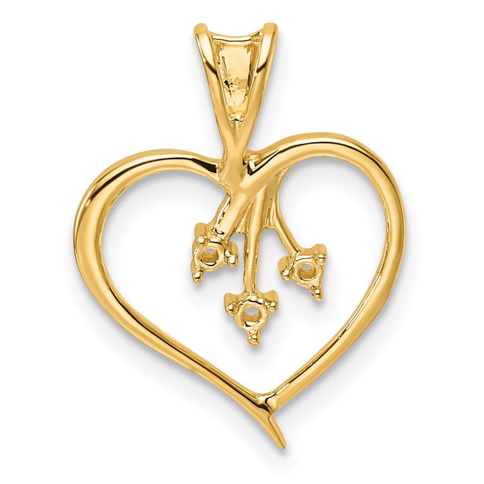 14k Heart Pendant Mounting (PM4832-005-Y)
