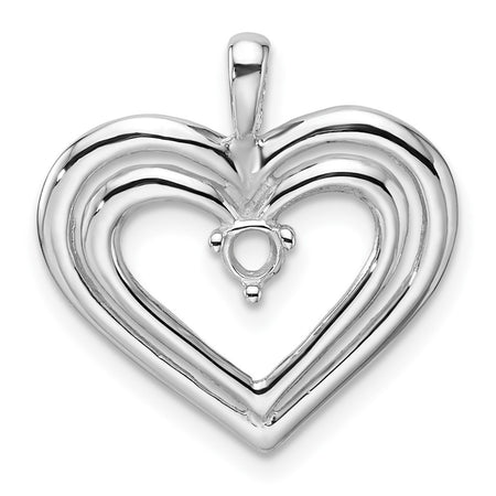 14k White Gold Double Heart Diamond Pendant Mounting (PM4842-013-W)
