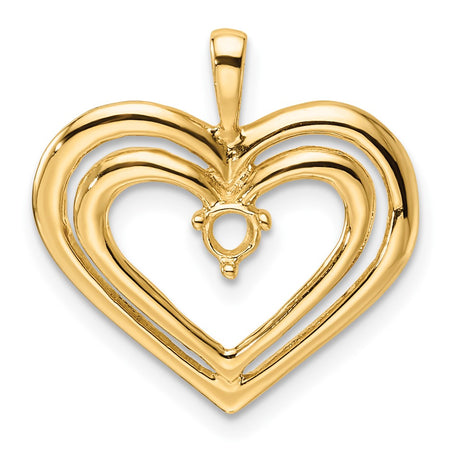 14k Double Heart Diamond Pendant Mounting (PM4842-013-Y)
