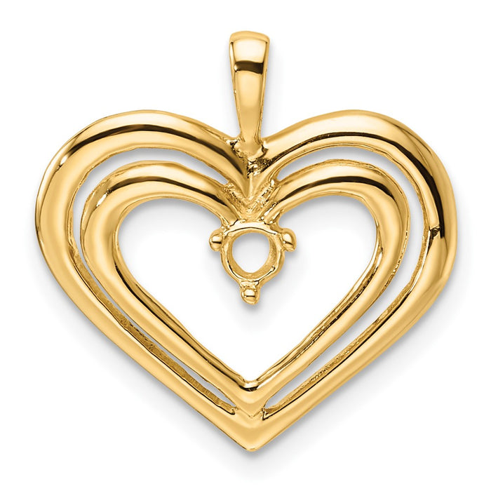 14k Double Heart Diamond Pendant Mounting (PM4842-013-Y)