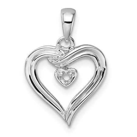 14k White Gold Heart Pendant Mounting (PM4843-002-W)