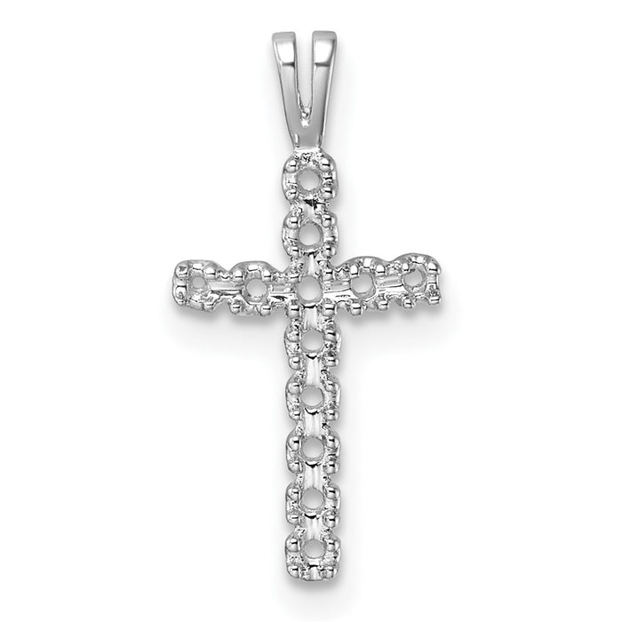 14k White Gold Latin Cross Pendant Mounting (PM4946-013-W)